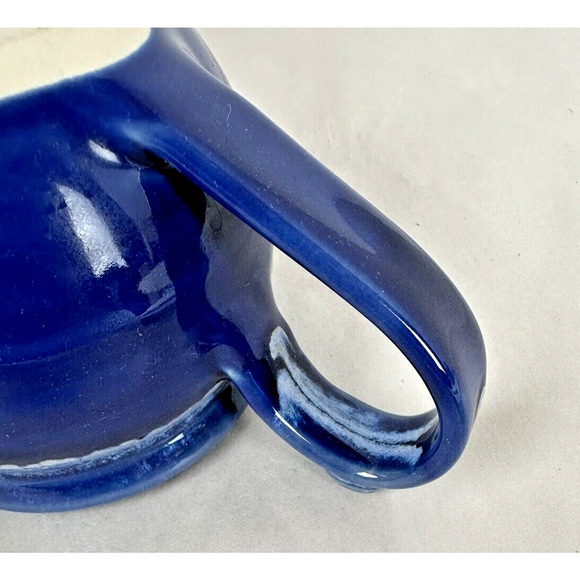 Mug Coffee Tea Healing Touch Pottery Mavin Blue Drips Glazed Jasper Stone - Picture 7 of 8